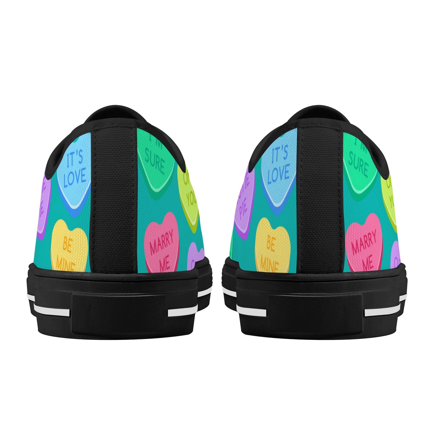 Candy Hearts Women's Low Top Canvas Shoes