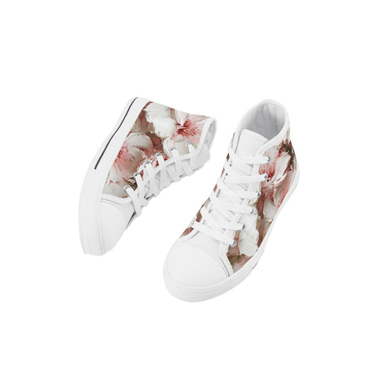 Slothy von Flowers Kids' High Top Canvas Shoes