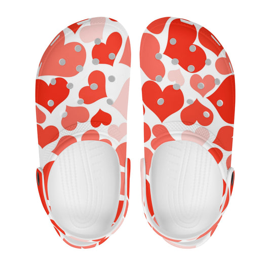 Cute Hearts Womens Clogs