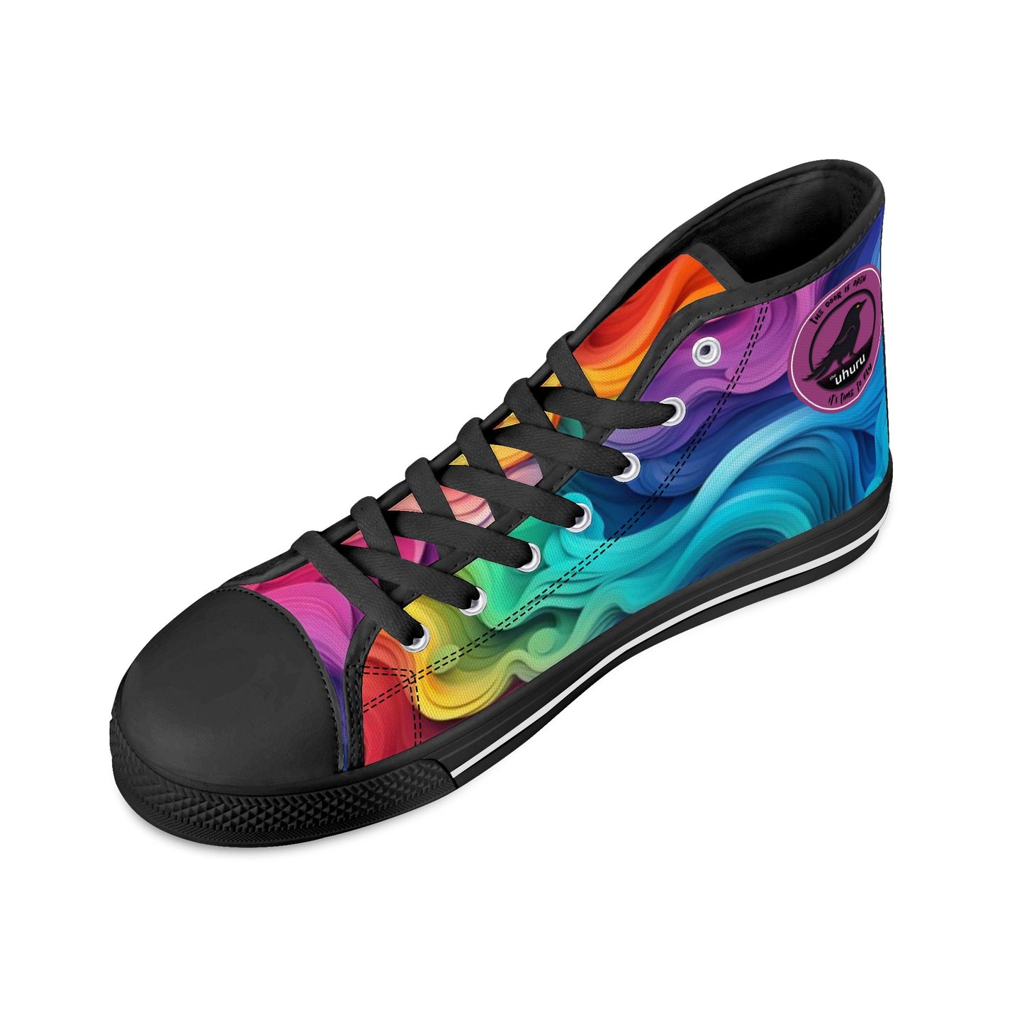 Zapatos de lona de caña alta para mujer Rainbow Swirl