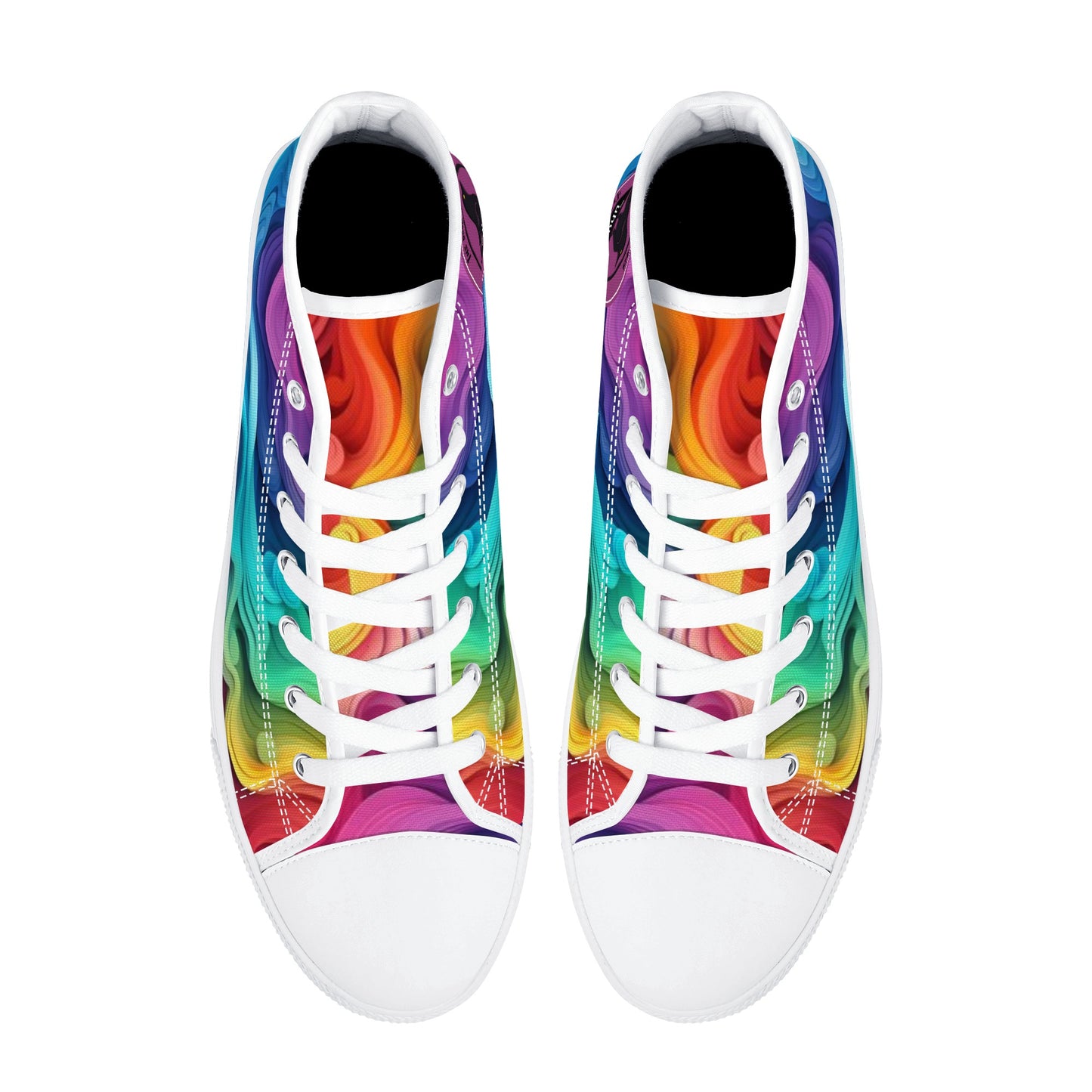 Zapatos de lona de caña alta para mujer Rainbow Swirl