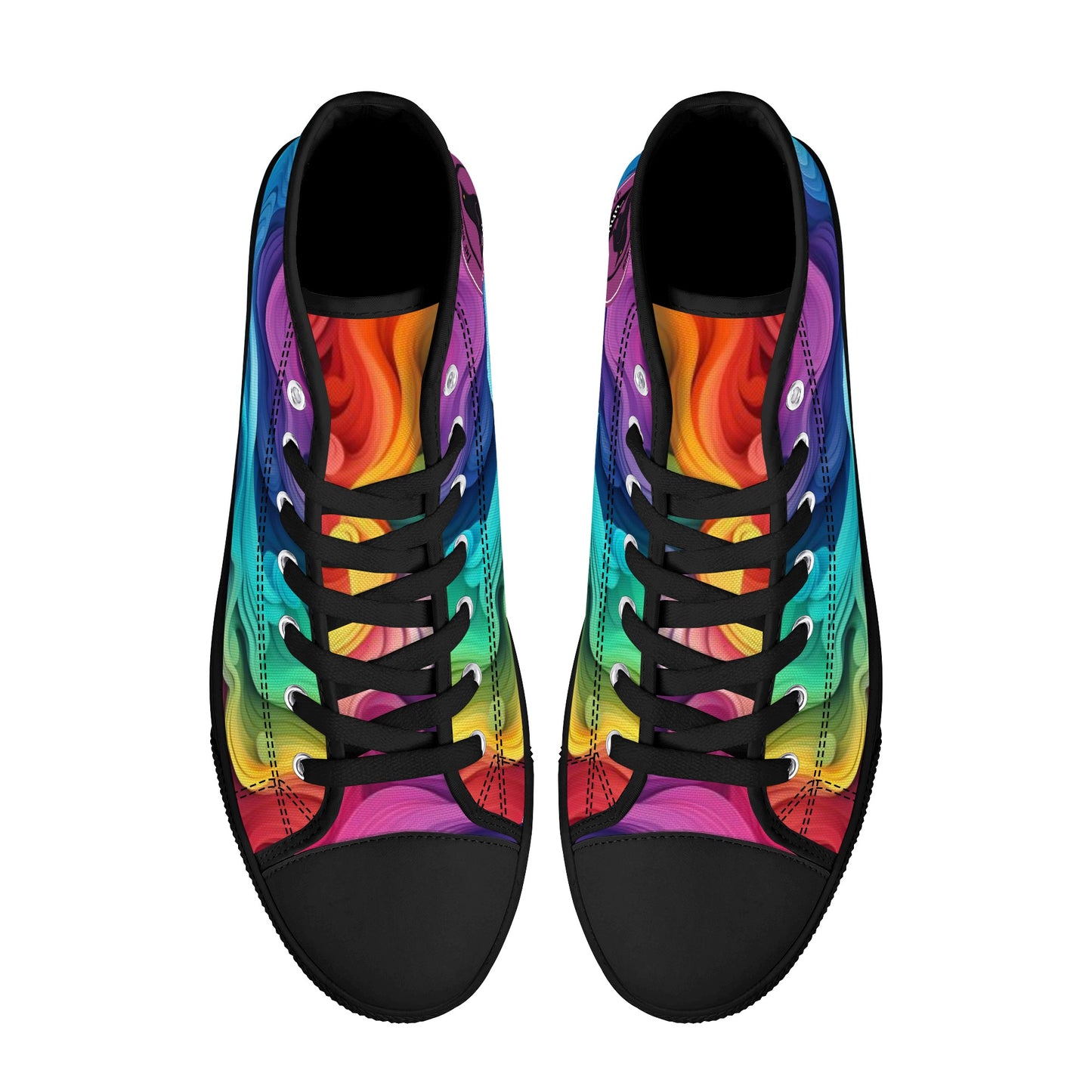 Zapatos de lona de caña alta para mujer Rainbow Swirl