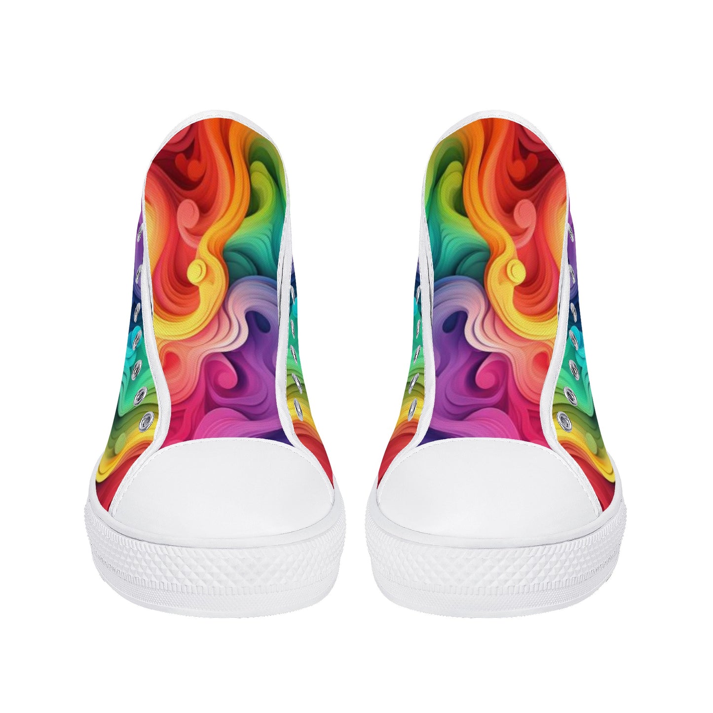 Zapatos de lona de caña alta para mujer Rainbow Swirl