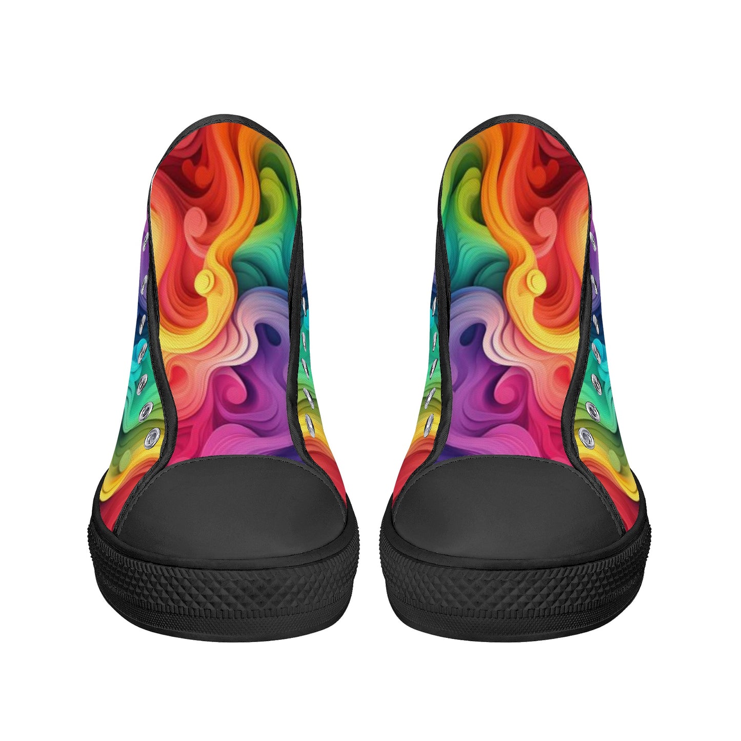 Zapatos de lona de caña alta para mujer Rainbow Swirl