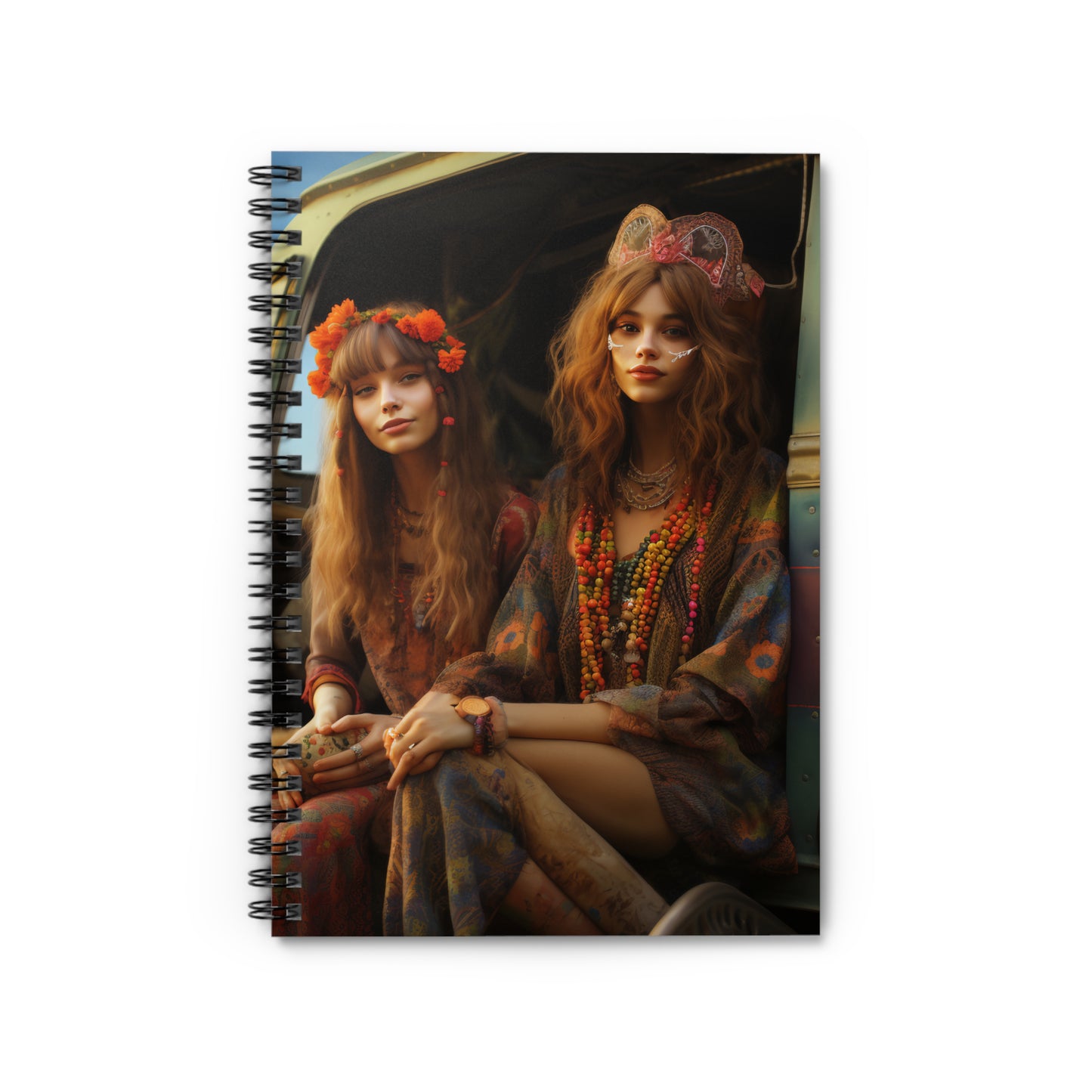 Spiral Notebook - Ruled Line Hippie Girls