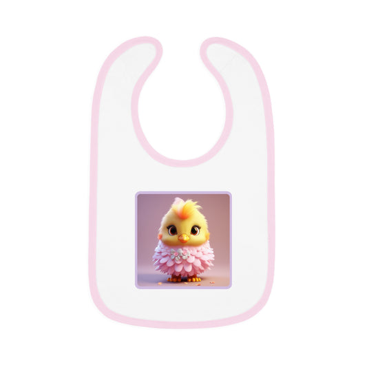 Baby Contrast Trim Jersey Bib Chicken 3