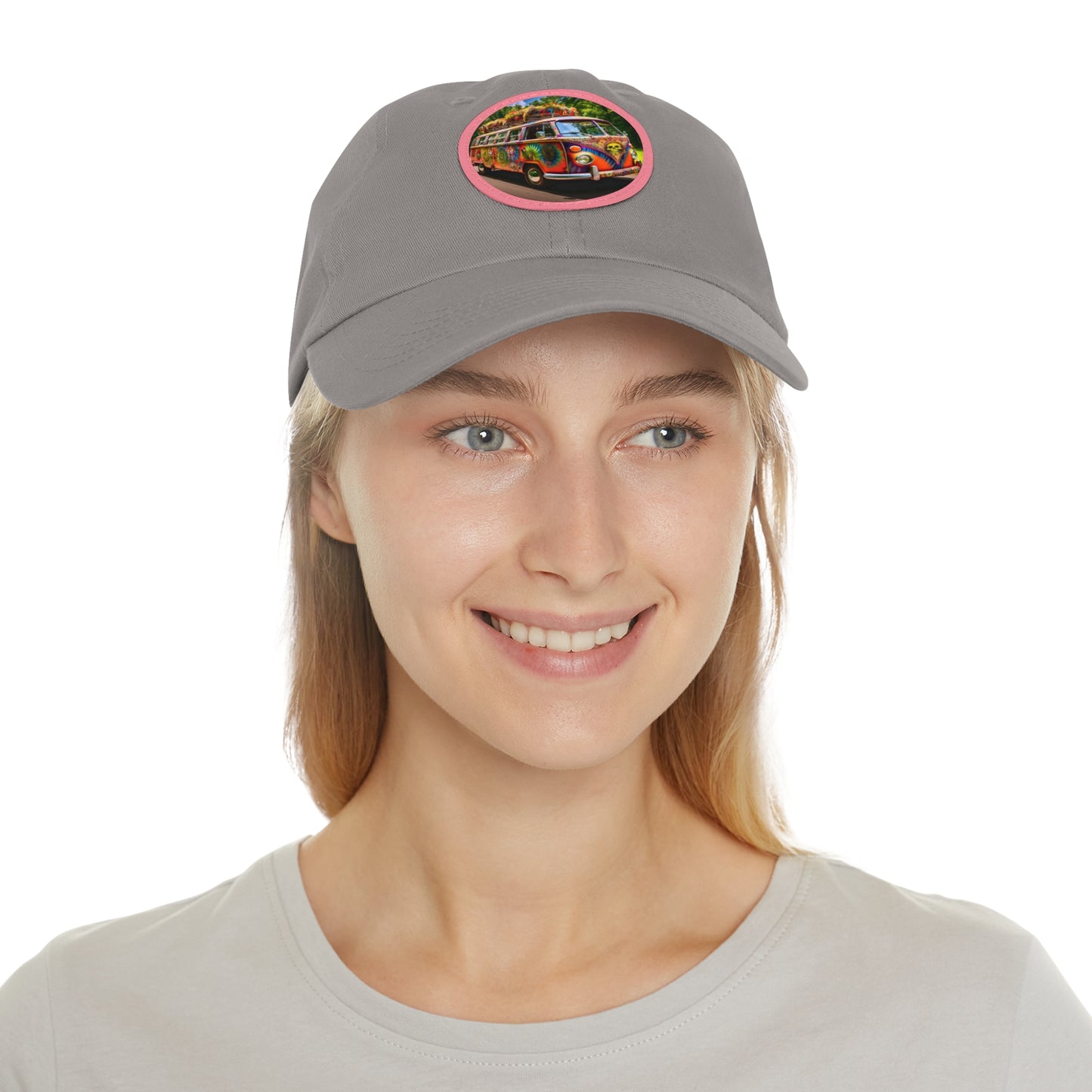 Dad Hat with Leather Patch (Round) Hippie Van