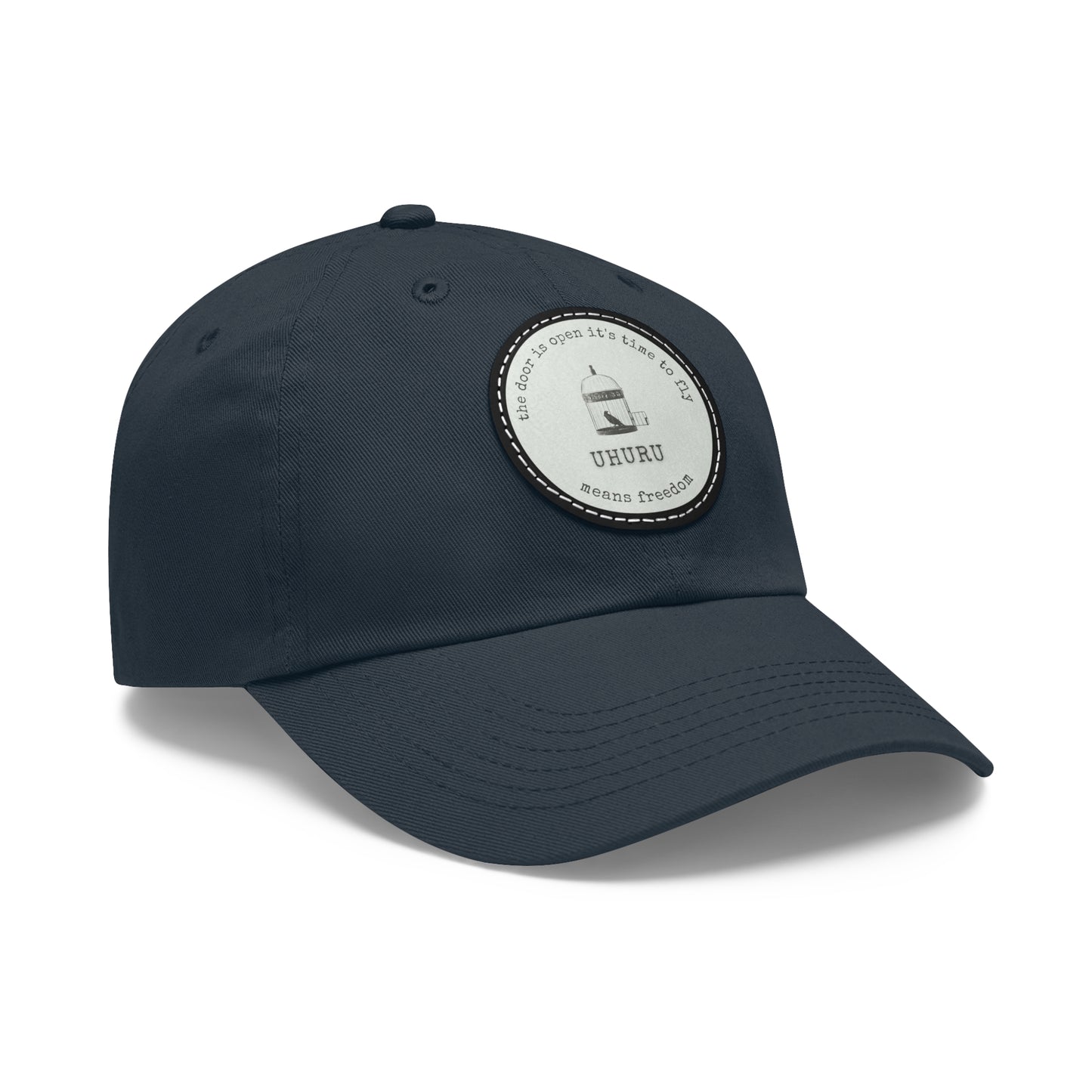 Dad Hat with Leather Patch (Round) Uhuru