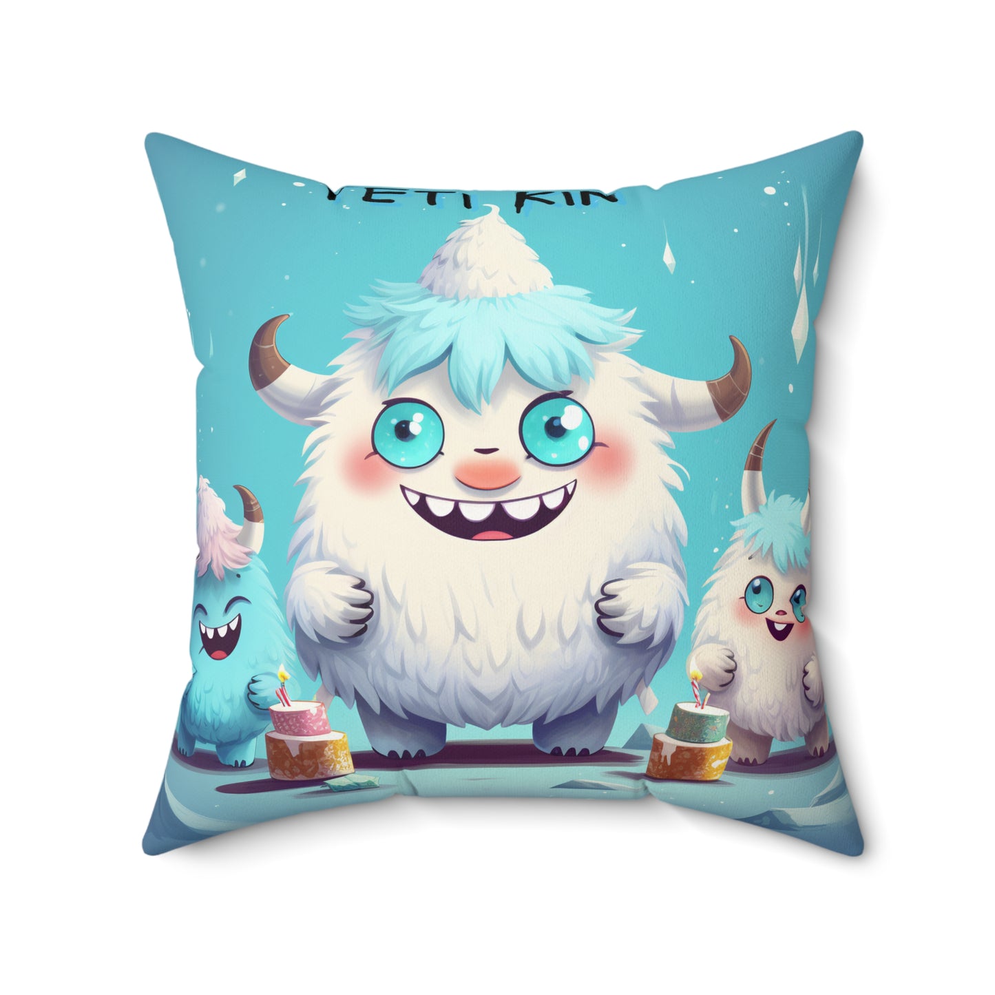 Spun Polyester Square Pillow Excelcious... Yeti Kin