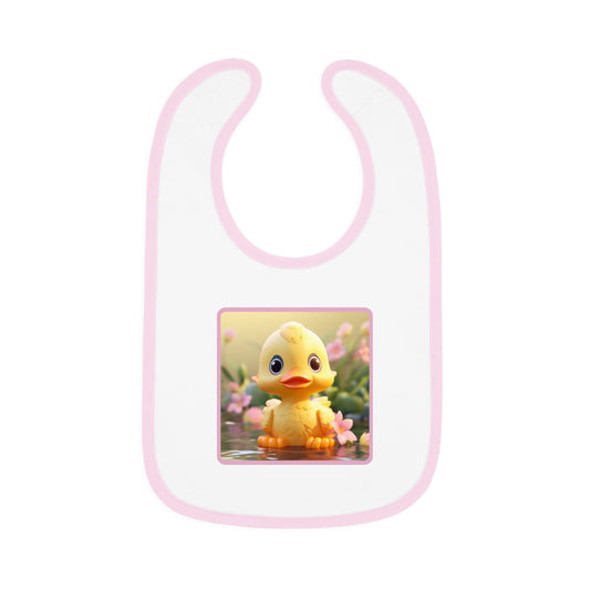 Baby Contrast Trim Jersey Bib Duck 1