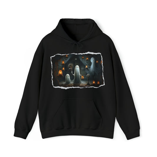 Mens and Womens Spooky Ghost Halloween Hoodie Sweatshirt