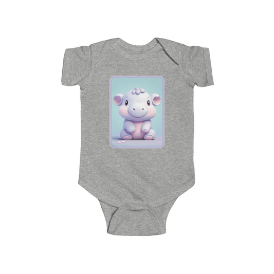 Infant Fine Jersey Bodysuit Hippo 2