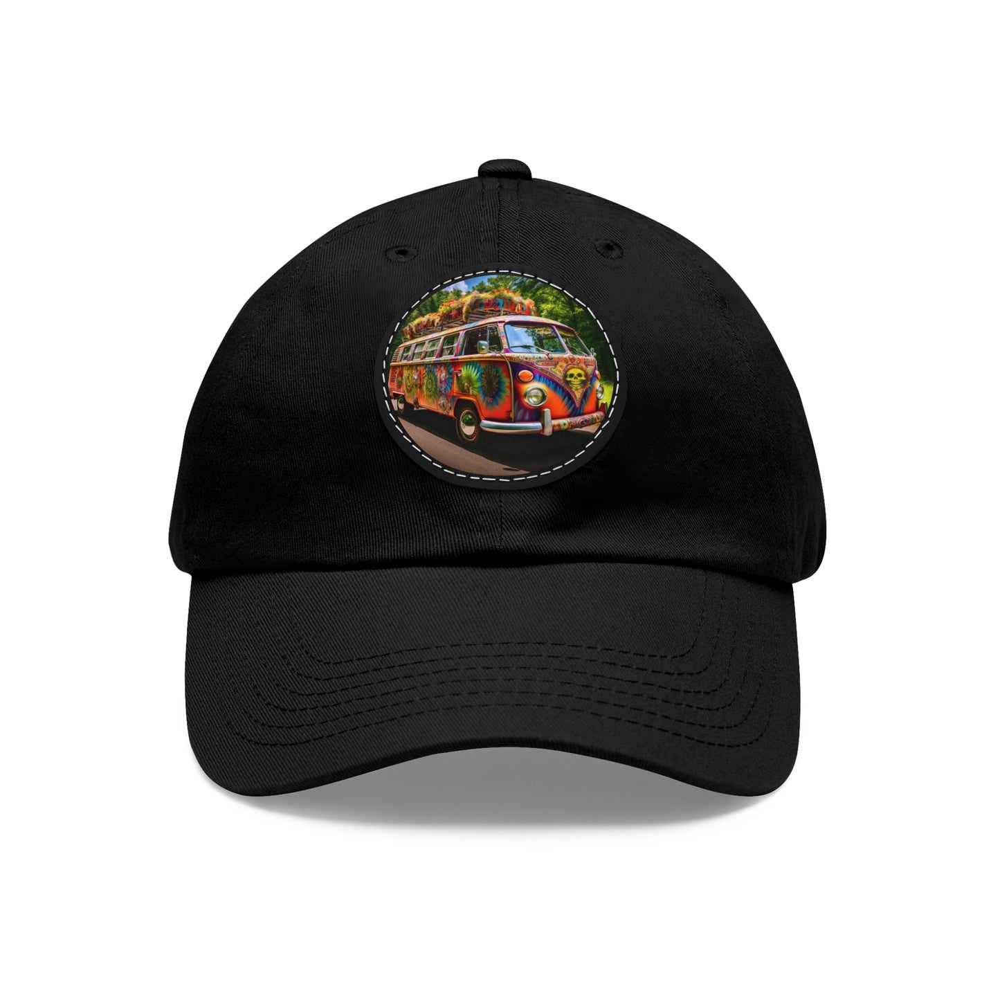 Dad Hat with Leather Patch (Round) Hippie Van