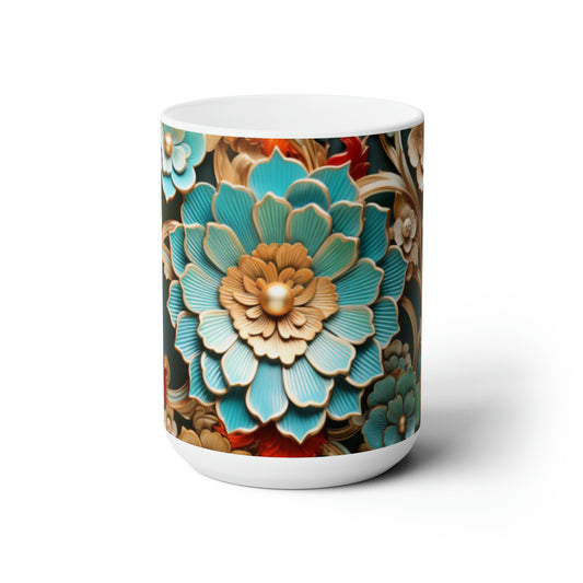 Ceramic Mug 15oz Floral 24