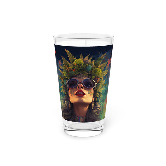 Pint Glass, 16oz Hippie Chick