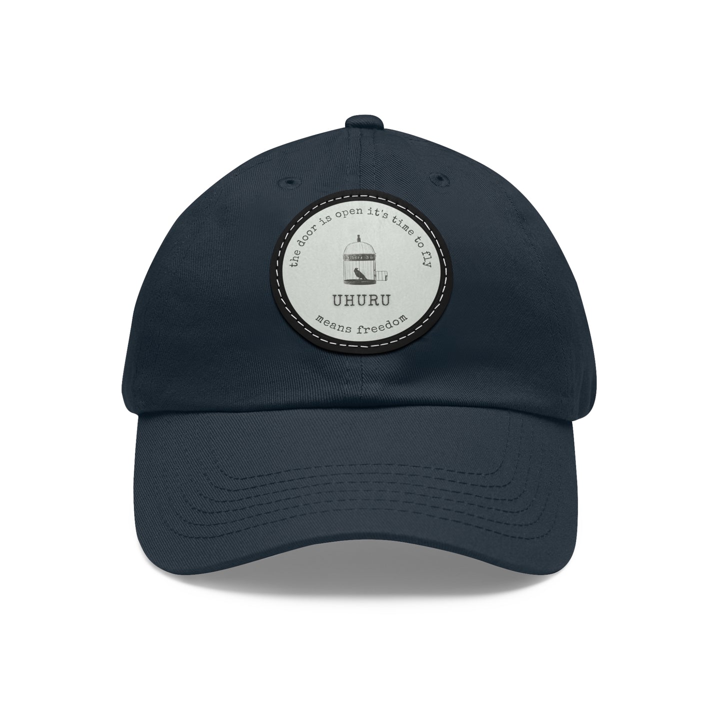 Dad Hat with Leather Patch (Round) Uhuru