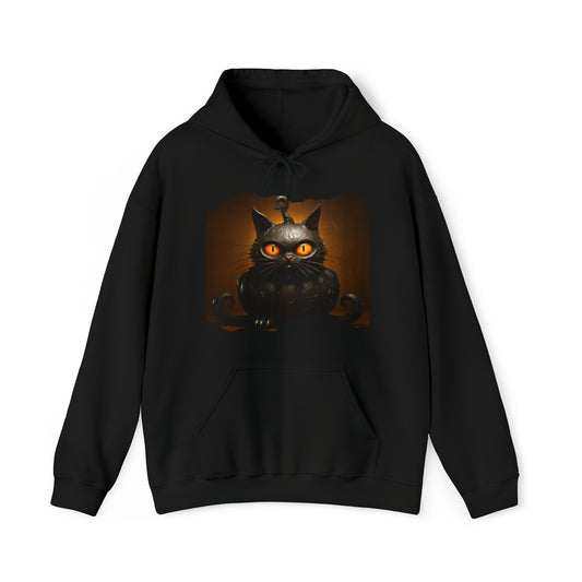 Mens and Womens Spooky Black Cat Pumpkin Halloween Hoodie Sweatshirt