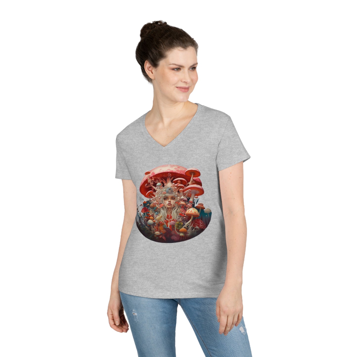 Camiseta mujer con cuello de pico Margarita