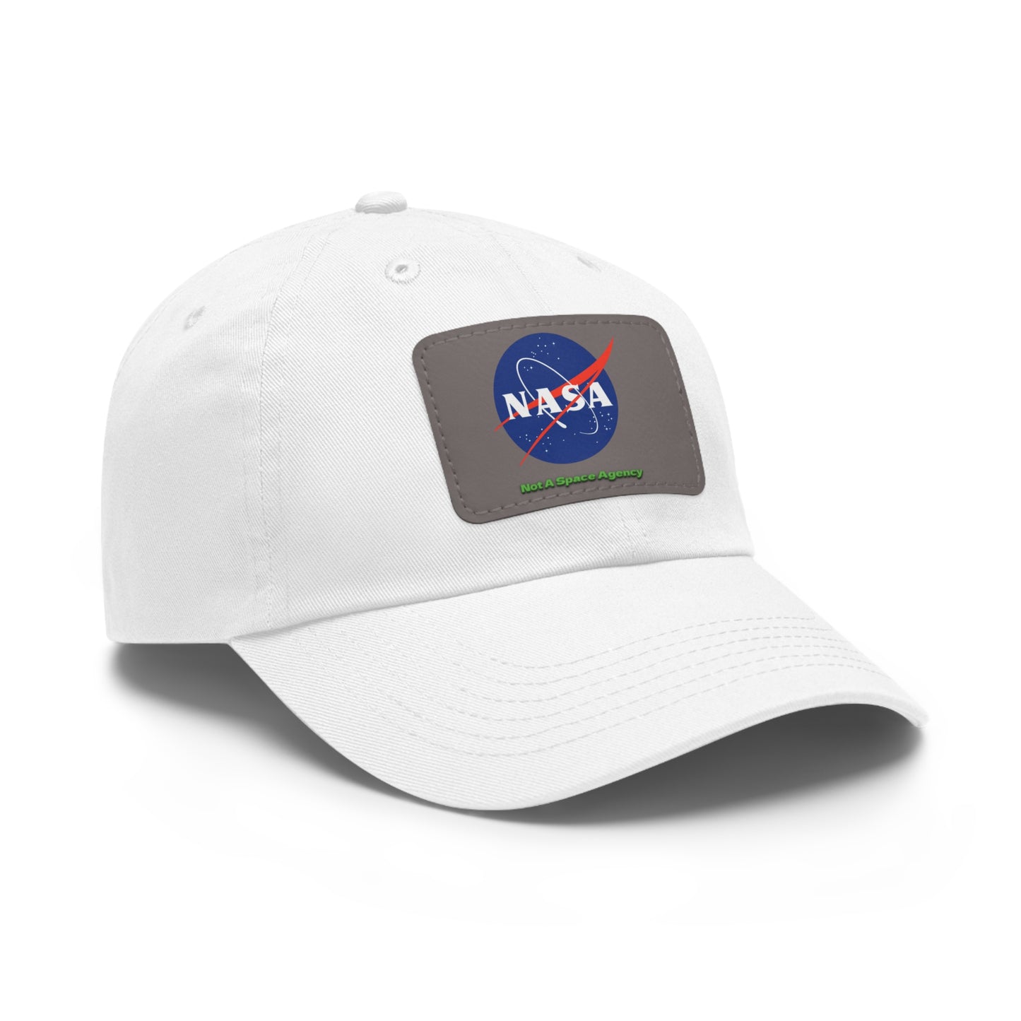 Sombrero de papá con parche de cuero La NASA no es una agencia espacial (Rectángulo) (Varios)