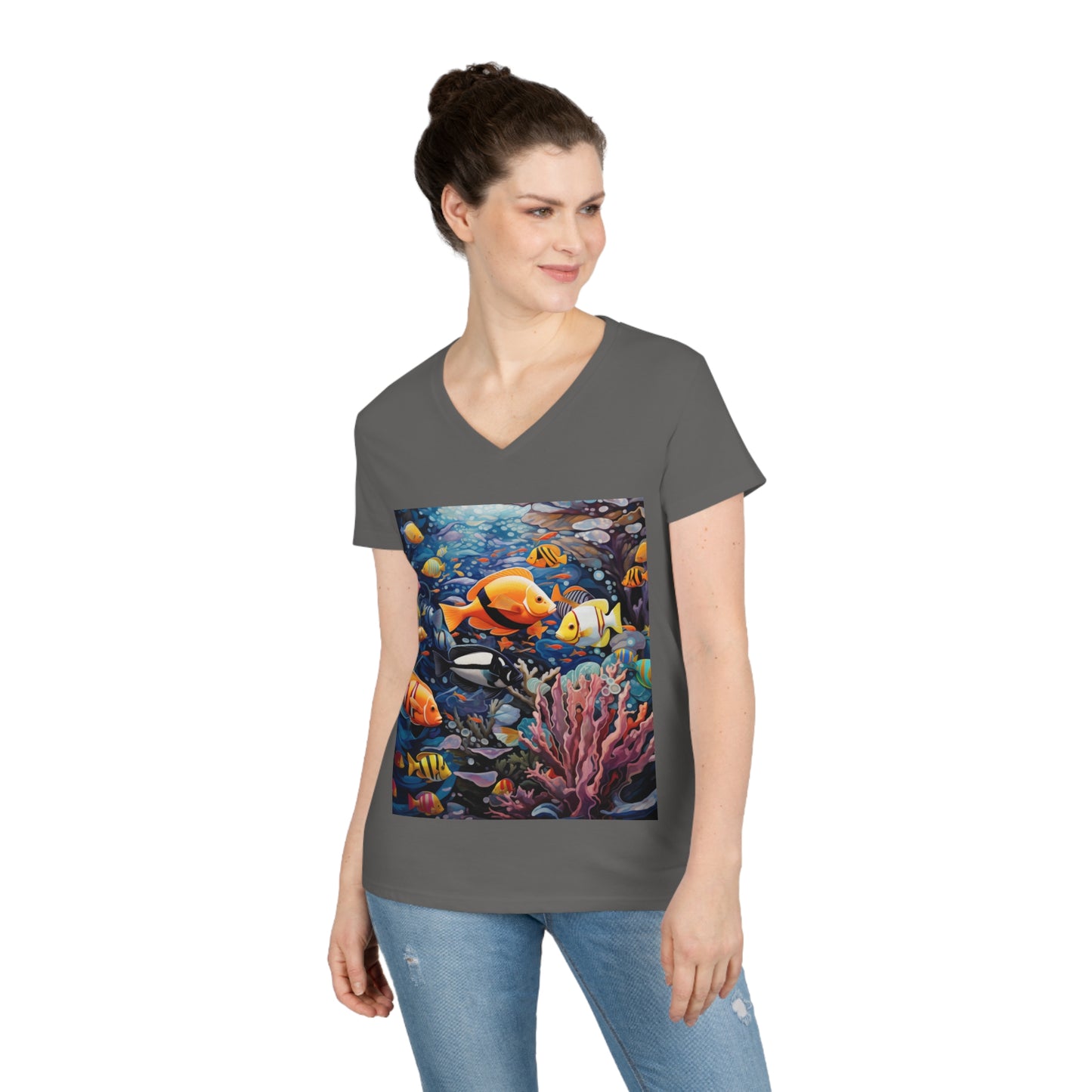 Ladies' V-Neck T-Shirt Coral Reefer