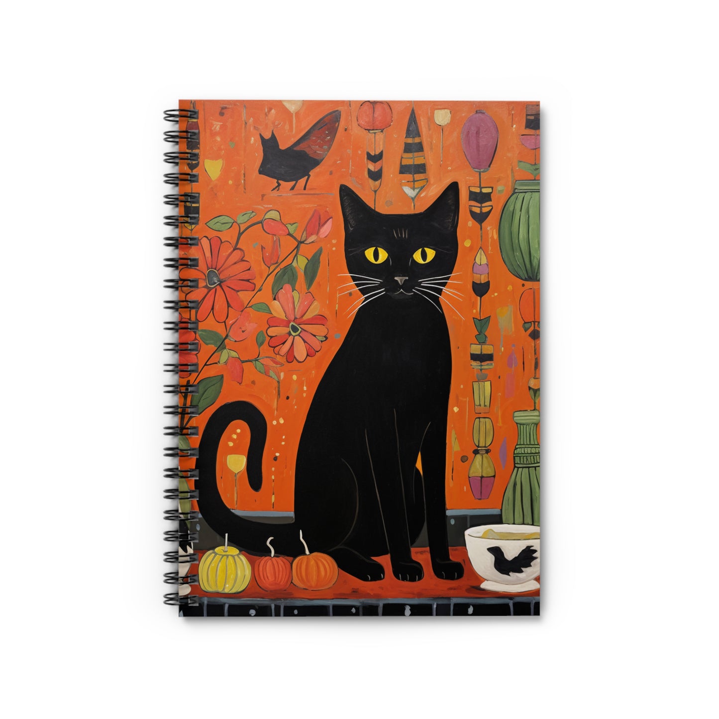 Spiral Notebook - Ruled Line Halloween Cat