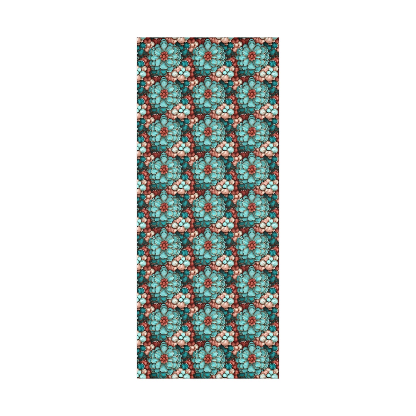 Gift Wrap Papers Rose Gold and Turquoise Flowers #2