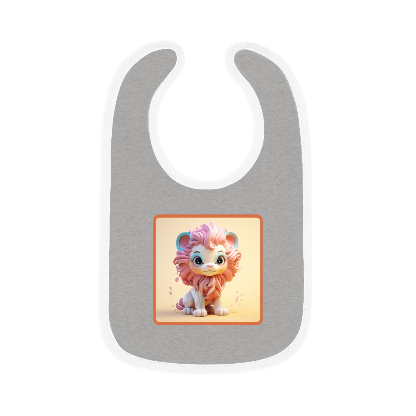 Baby Contrast Trim Jersey Bib Lion 3