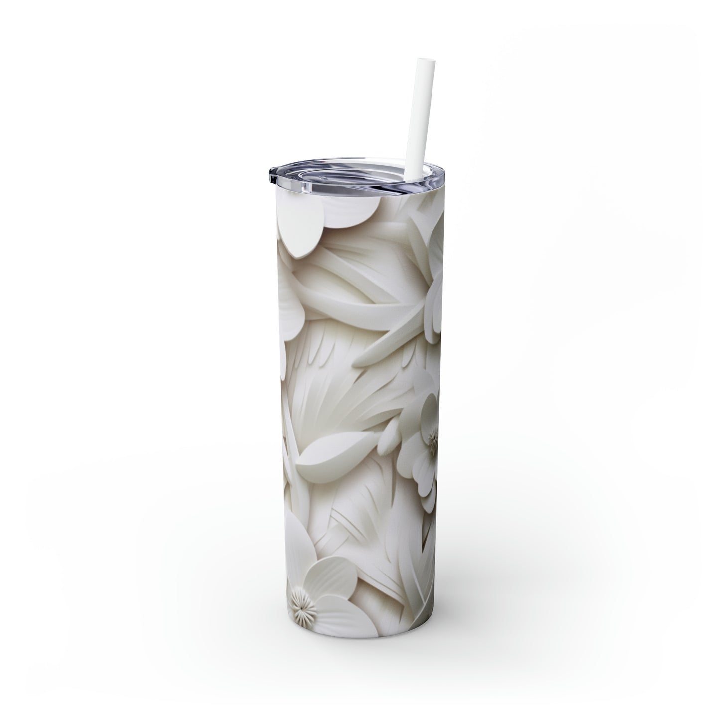 Skinny Tumbler with Straw, 20oz Magnolia