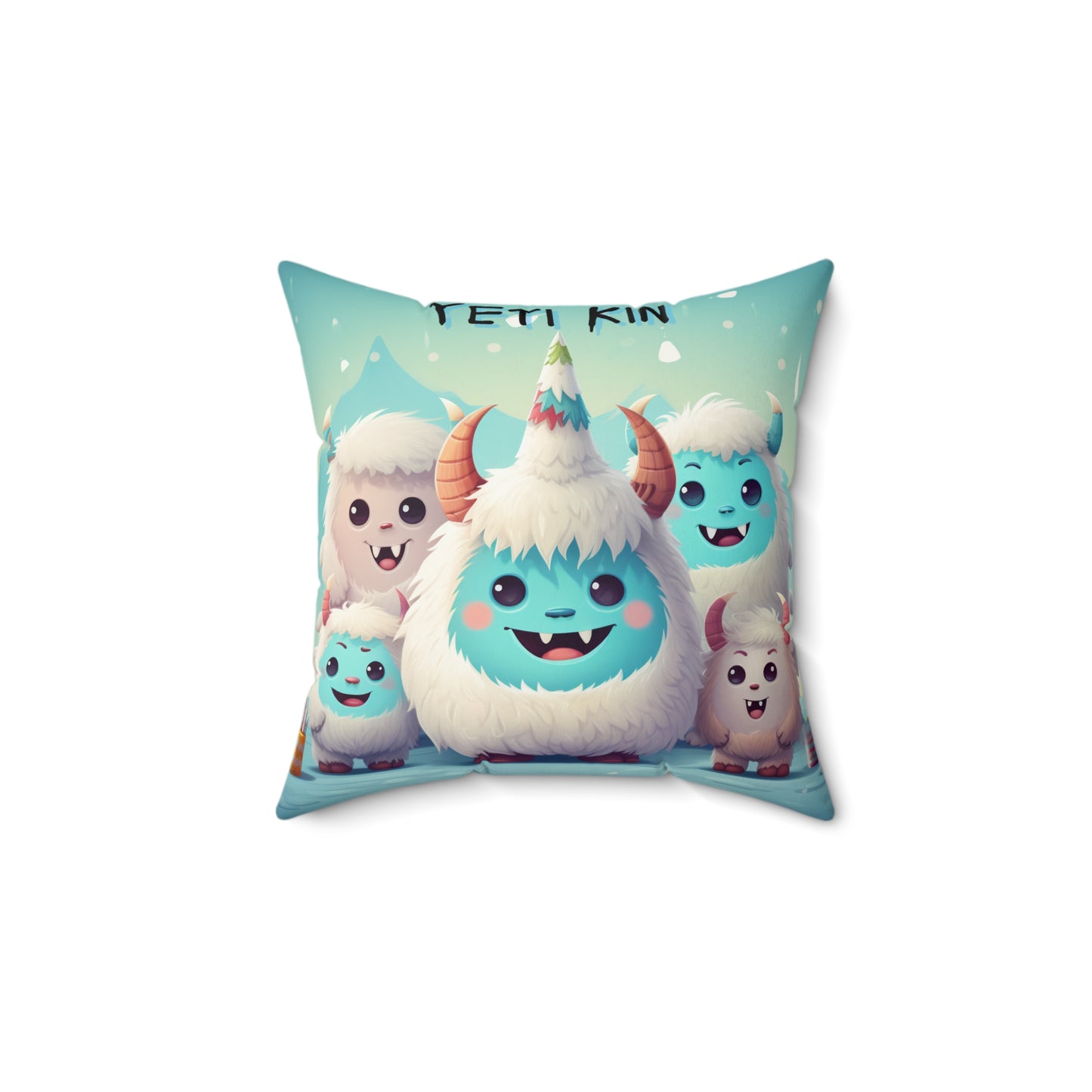 Spun Polyester Square Pillow Steelus... Yeti Kin