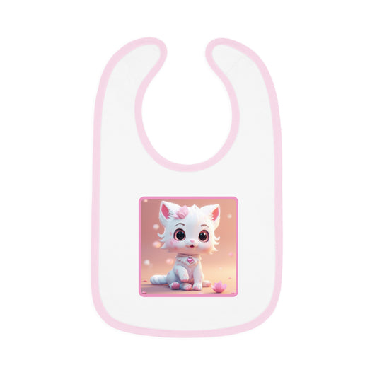 Baby Contrast Trim Jersey Bib Cat 2