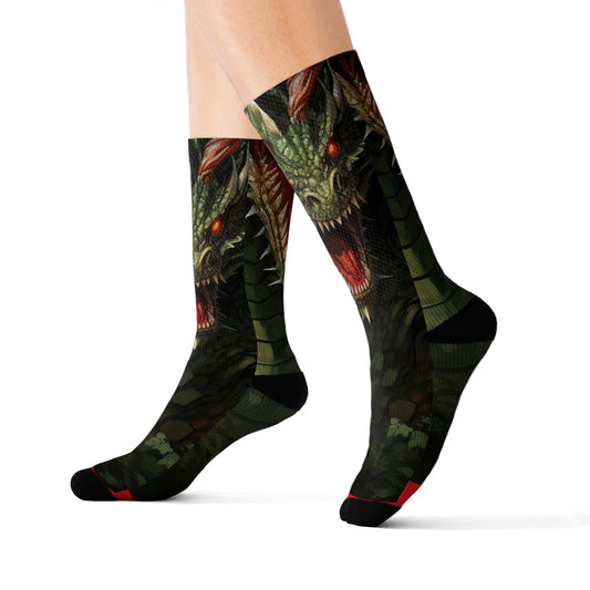 Sublimation Socks Jabberwocky Dragon Edition