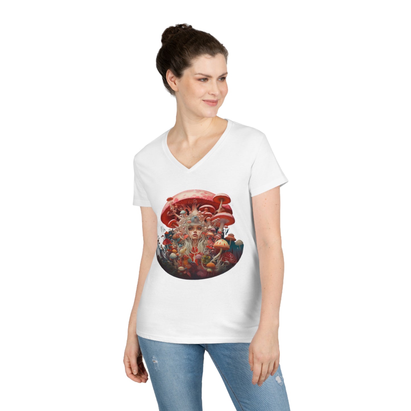 Camiseta mujer con cuello de pico Margarita