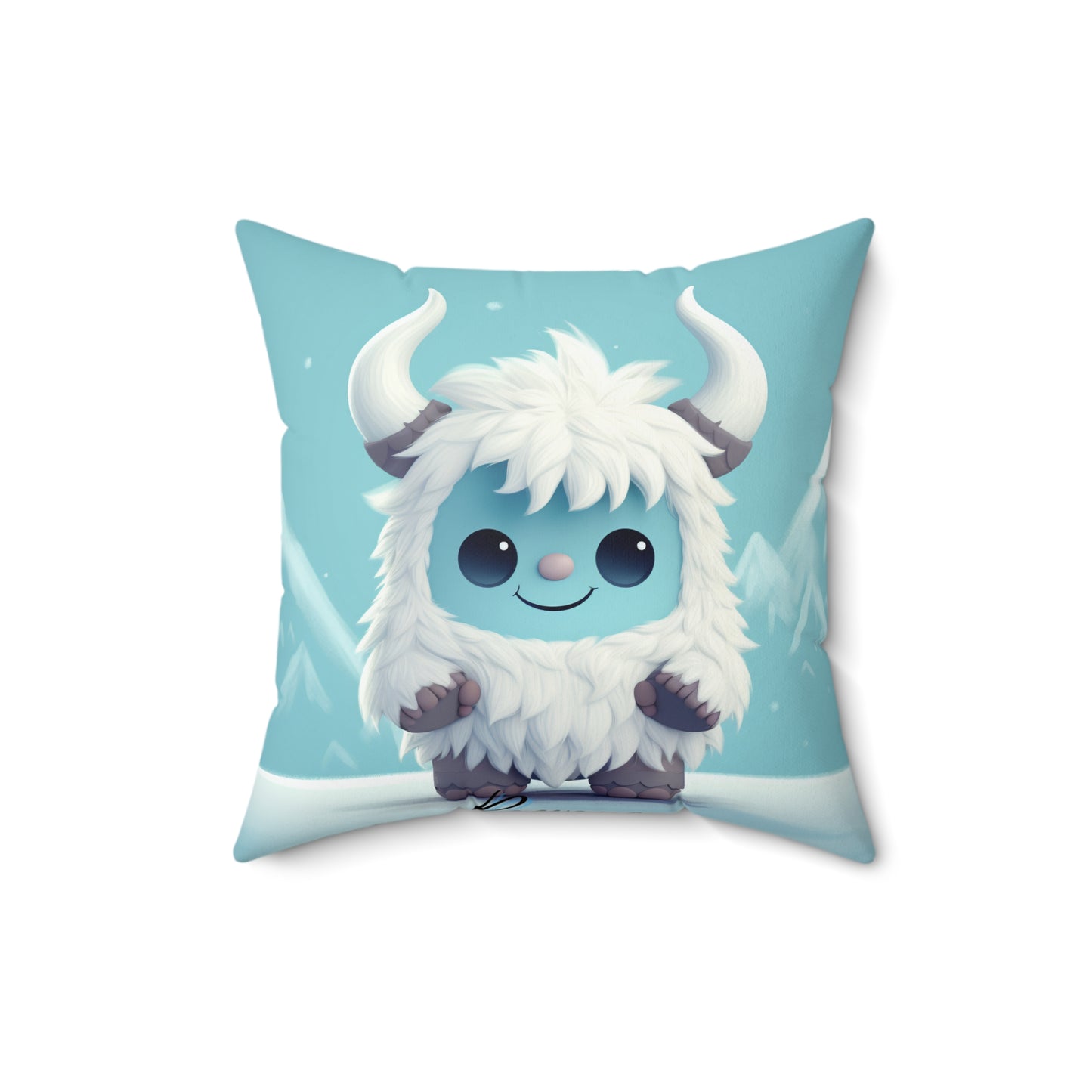 Spun Polyester Square Pillow Rompus... Yeti Kin