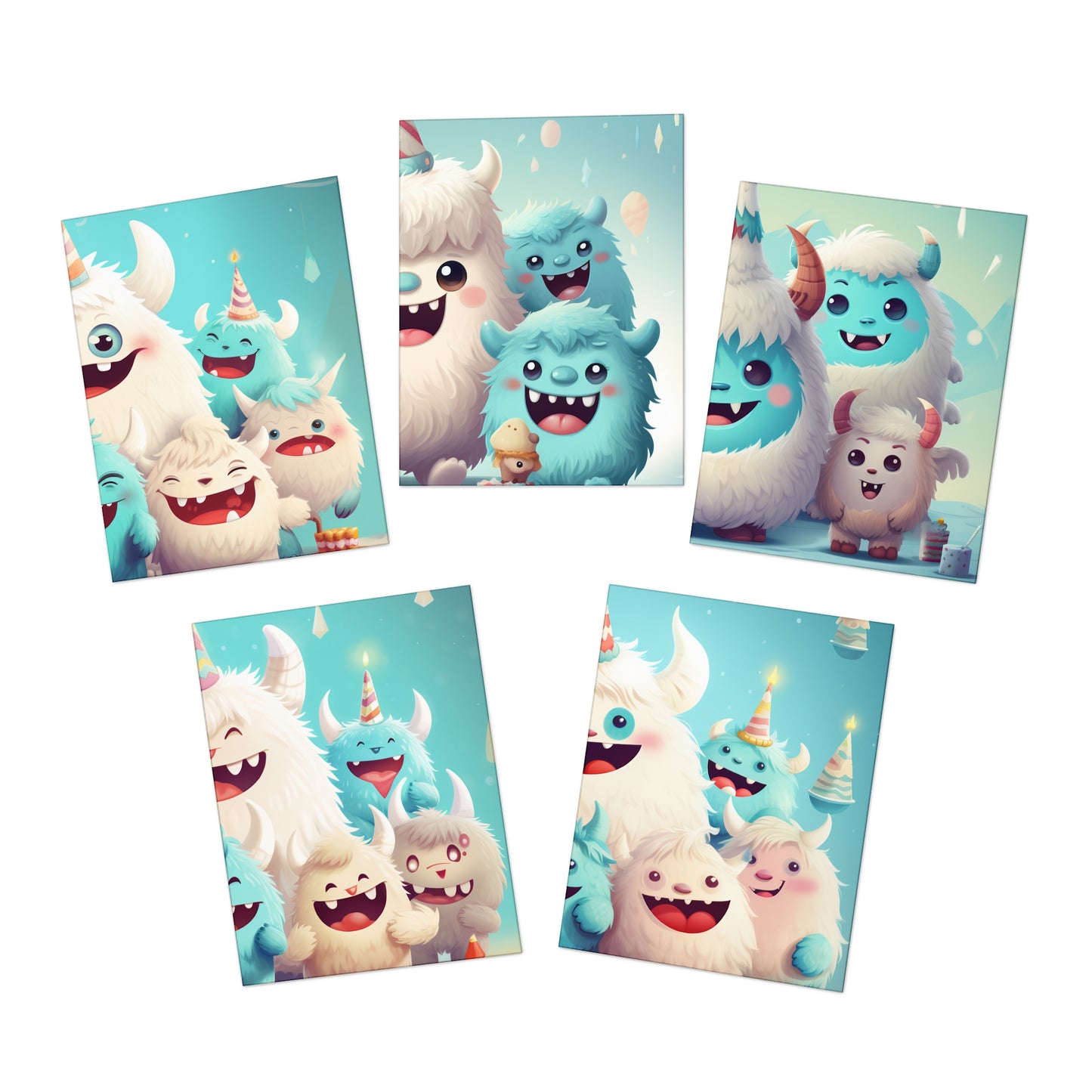 Multi-Design Greeting Cards (5-Pack) Yeti Kin 2