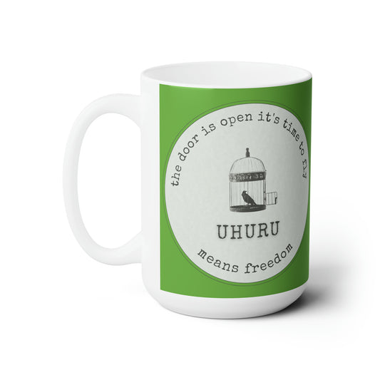 Ceramic Mug 15oz uh... you are you (green)