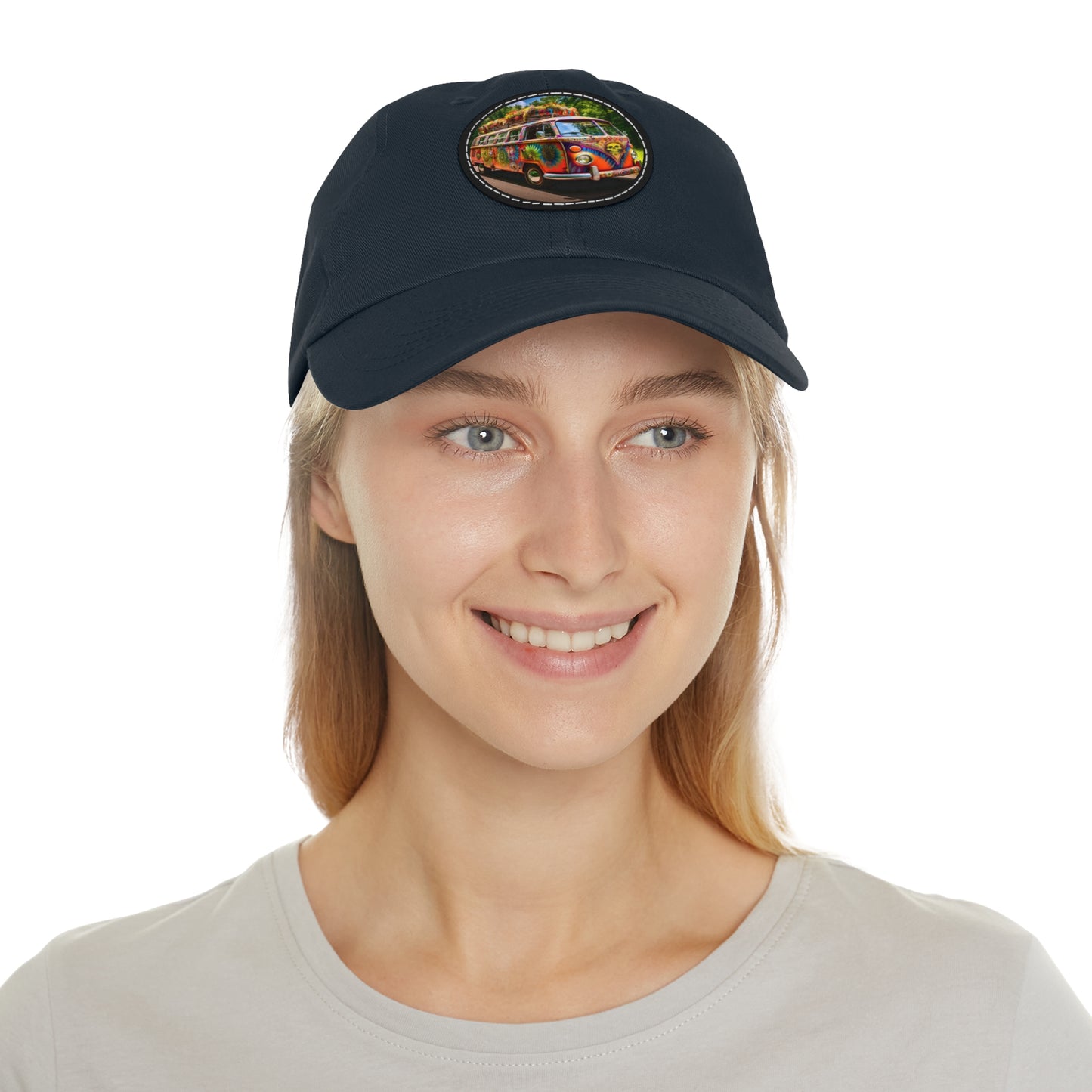 Dad Hat with Leather Patch (Round) Hippie Van