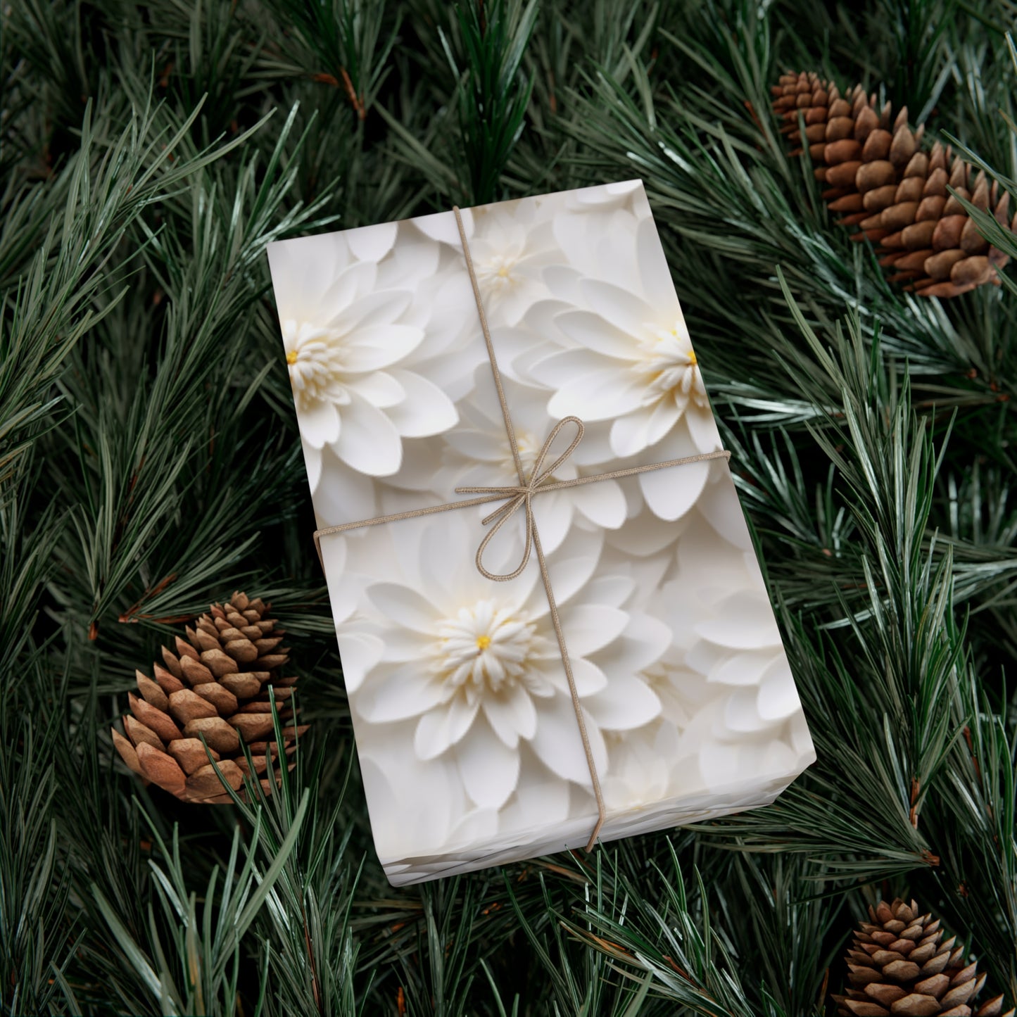 Gift Wrap Papers White Dahlia