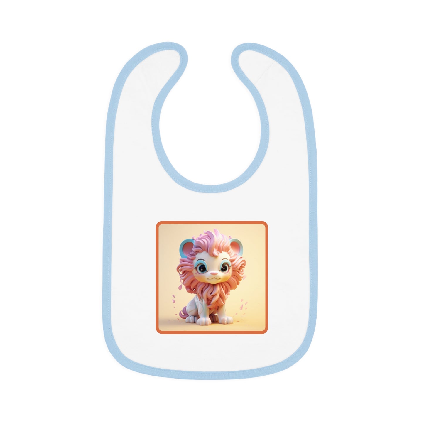 Baby Contrast Trim Jersey Bib Lion 3