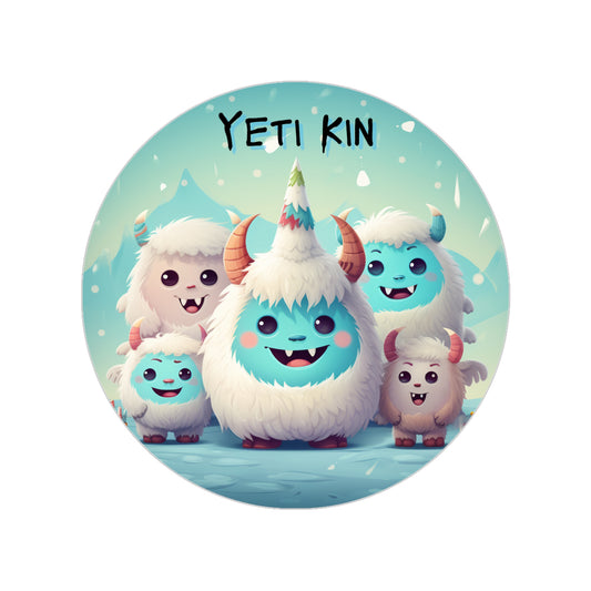 Transparent Outdoor Stickers, Round, 1pcs Yeti Kin Party 8