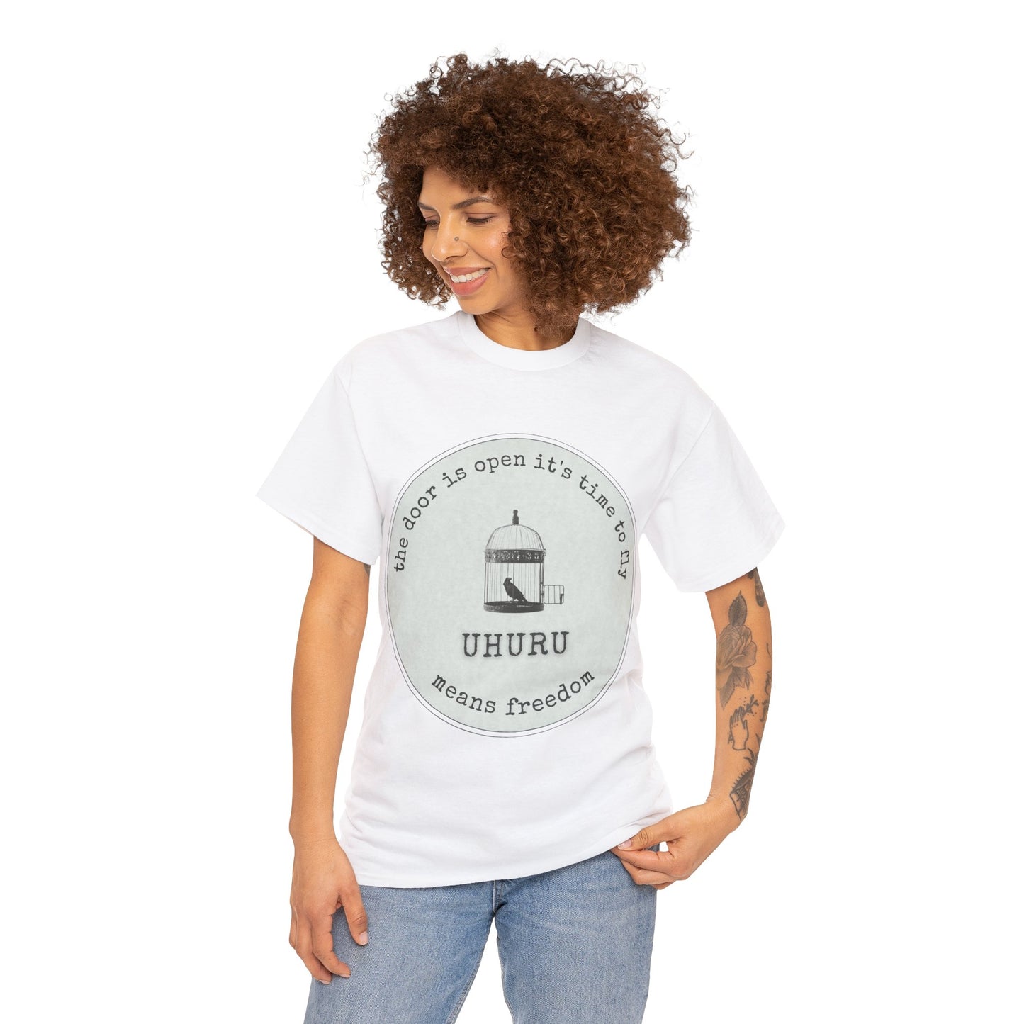 Unisex Heavy Cotton Tee Uhuru Logo