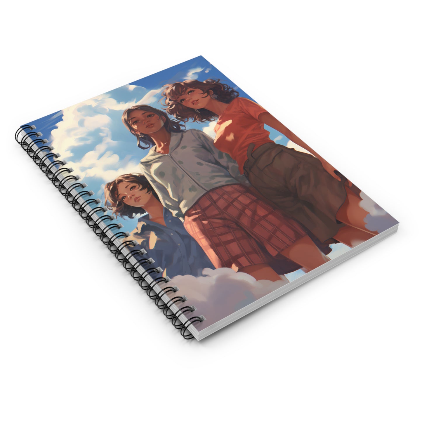 Cuaderno de espiral - Chicas de línea reglada en las nubes