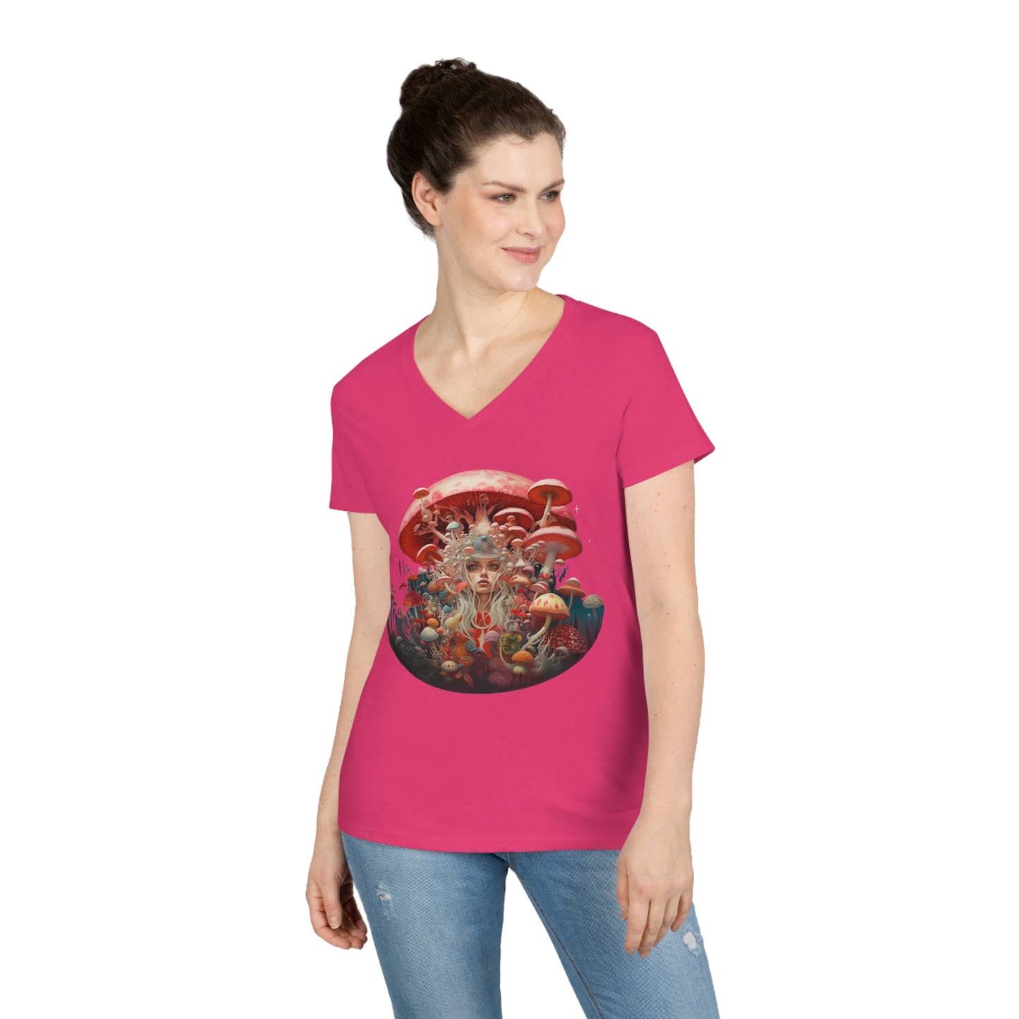 Camiseta mujer con cuello de pico Margarita