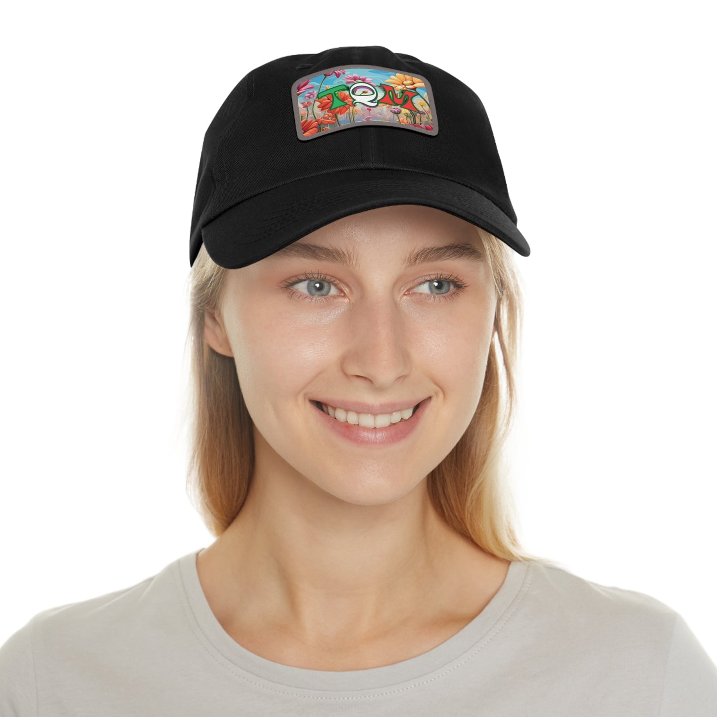 Dad Hat with Leather Patch (Rectangle) TQM Te Quiero Mucho