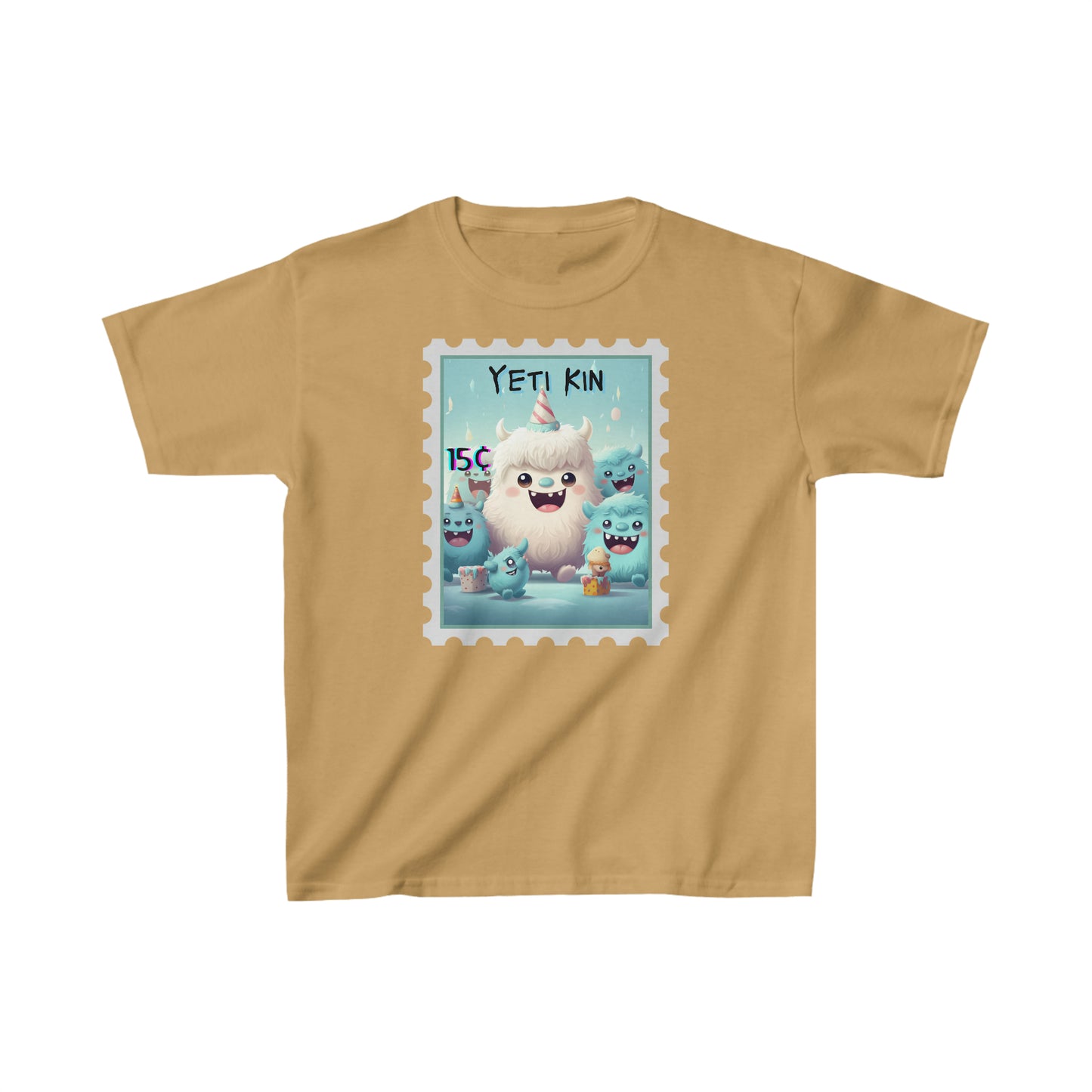 Kids Heavy Cotton™ Tee Yeti Kin Party 8 Postage