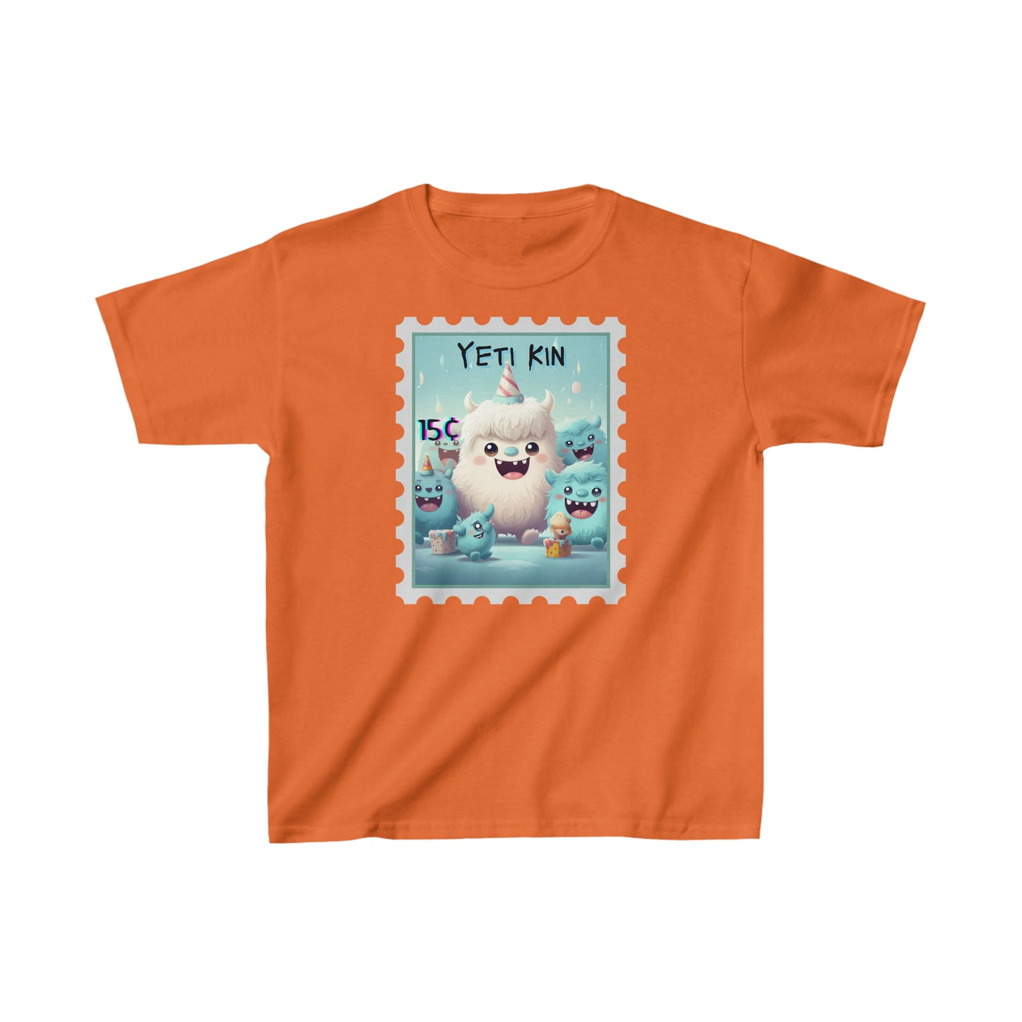 Kids Heavy Cotton™ Tee Yeti Kin Party 8 Postage