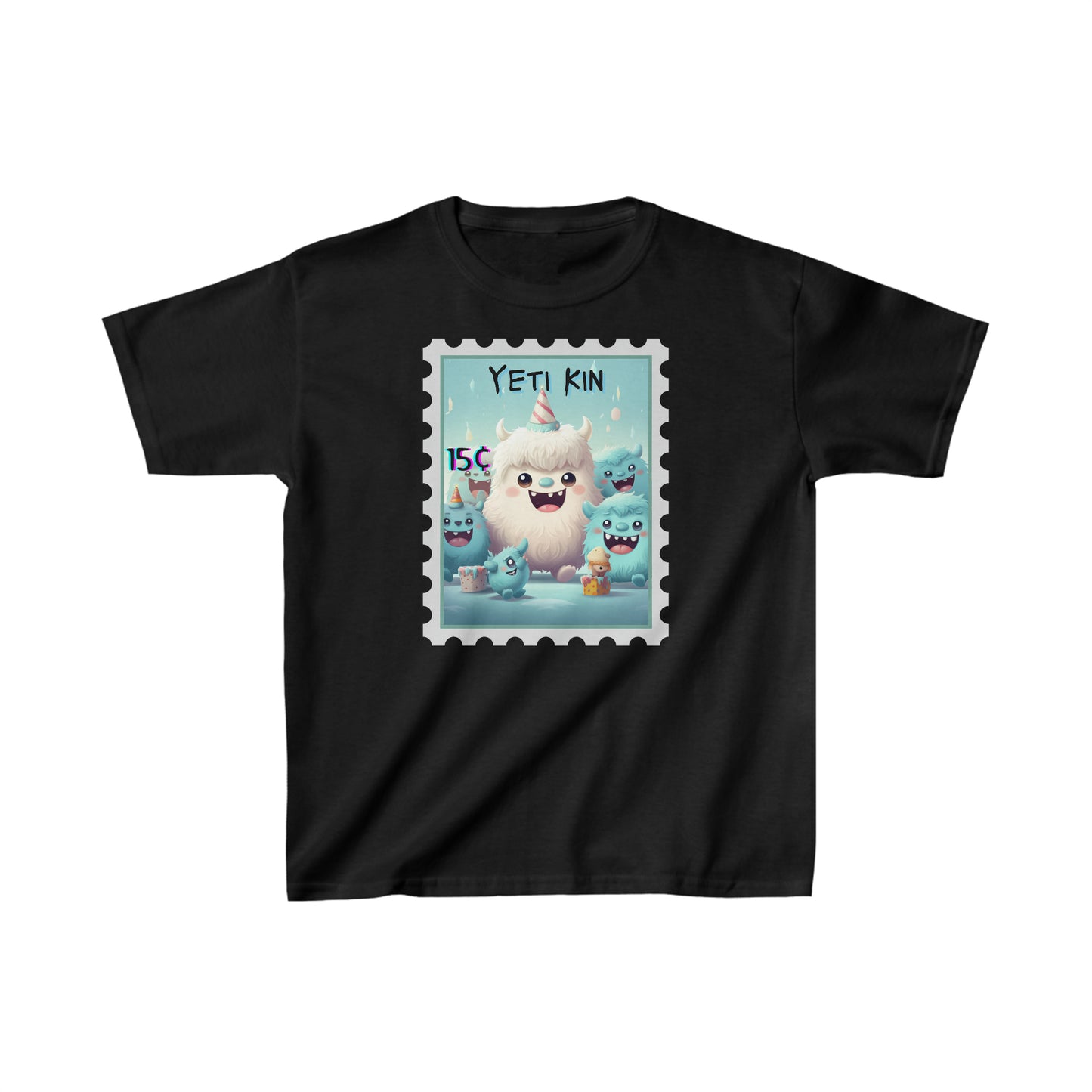 Kids Heavy Cotton™ Tee Yeti Kin Party 8 Postage