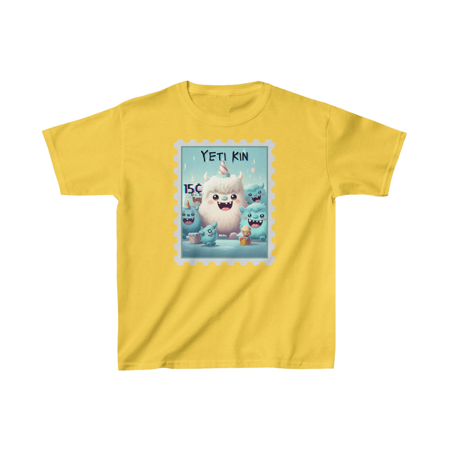 Kids Heavy Cotton™ Tee Yeti Kin Party 8 Postage