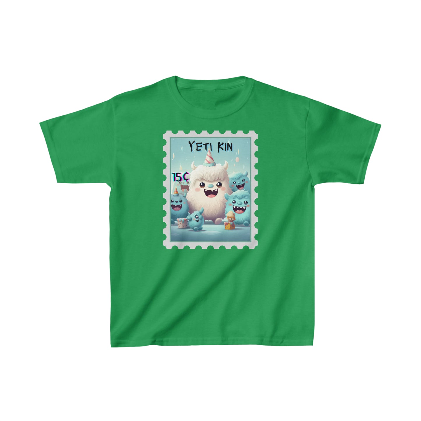 Kids Heavy Cotton™ Tee Yeti Kin Party 8 Postage