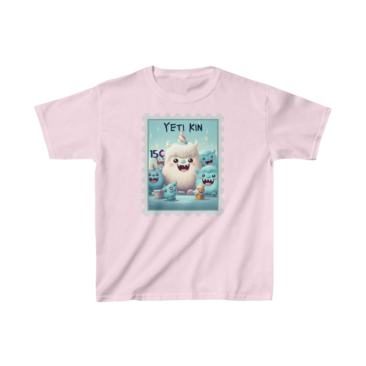 Kids Heavy Cotton™ Tee Yeti Kin Party 8 Postage