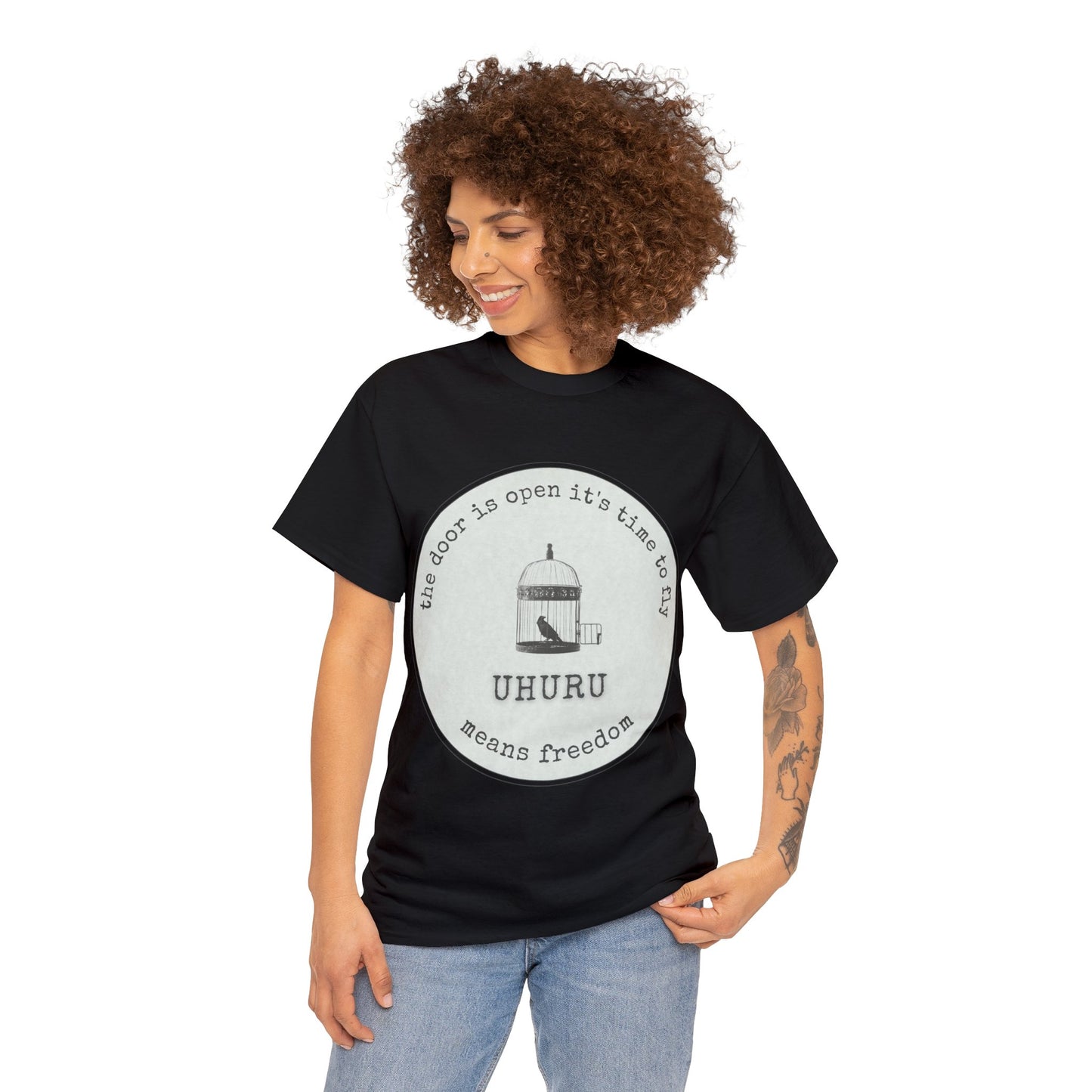 Unisex Heavy Cotton Tee Uhuru Logo